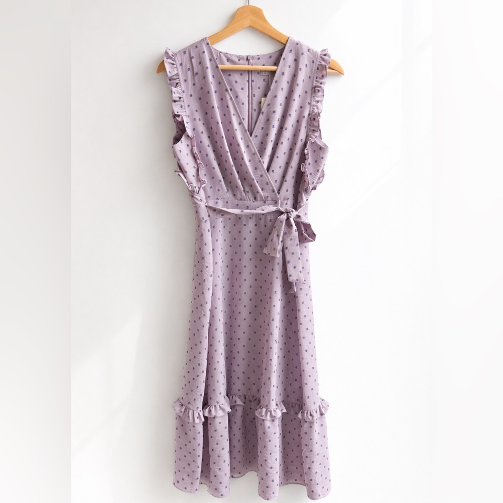 London Times Petites Lilac Wrap Dress NWT Size 8